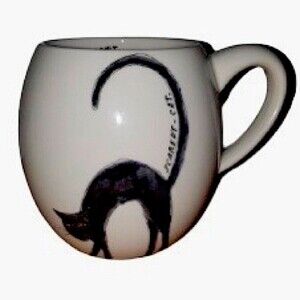 Rae Dunn Black Cat Scaredy-Cat Mug‎